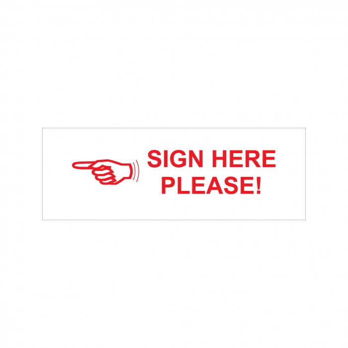 Sign Here Please Stock Stamp 4911/191 38x14mm
